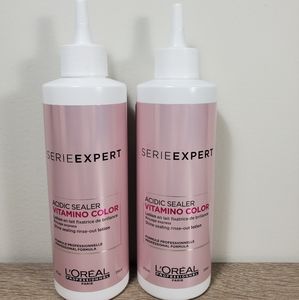 Loreal Serie Expert Acidic Sealer Vitamino Color Rinse out Lotion X2 Bottles New
